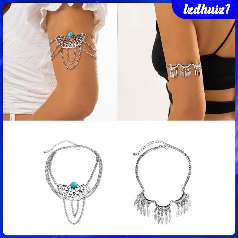 [Lzdhuiz1] Upper Arm Bracelet Arm Bracelet Arm Chain Metal Photography Props Armlet ของขวัญสําหรับหม