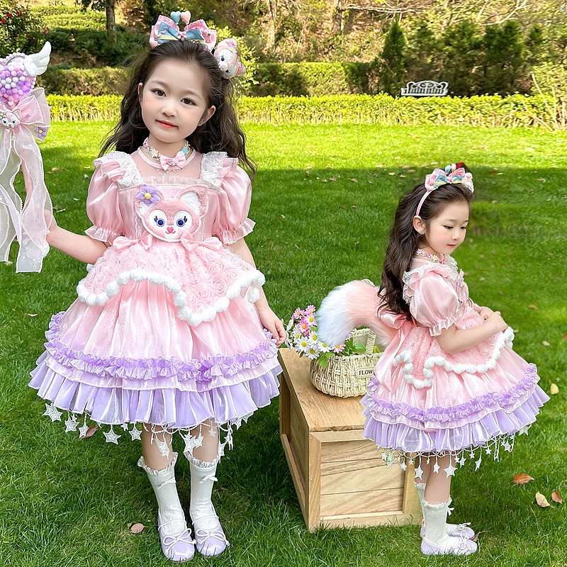 [คลังสินค้าพร้อม] Girls Ling Nabel Pink Dress ชุดเจ้าหญิงเด็กผู้หญิง ชุดการแสดงเด็ก ขนาด 100-150 X250707 ราคา ถูกที่สุด ดีลบีเคเค