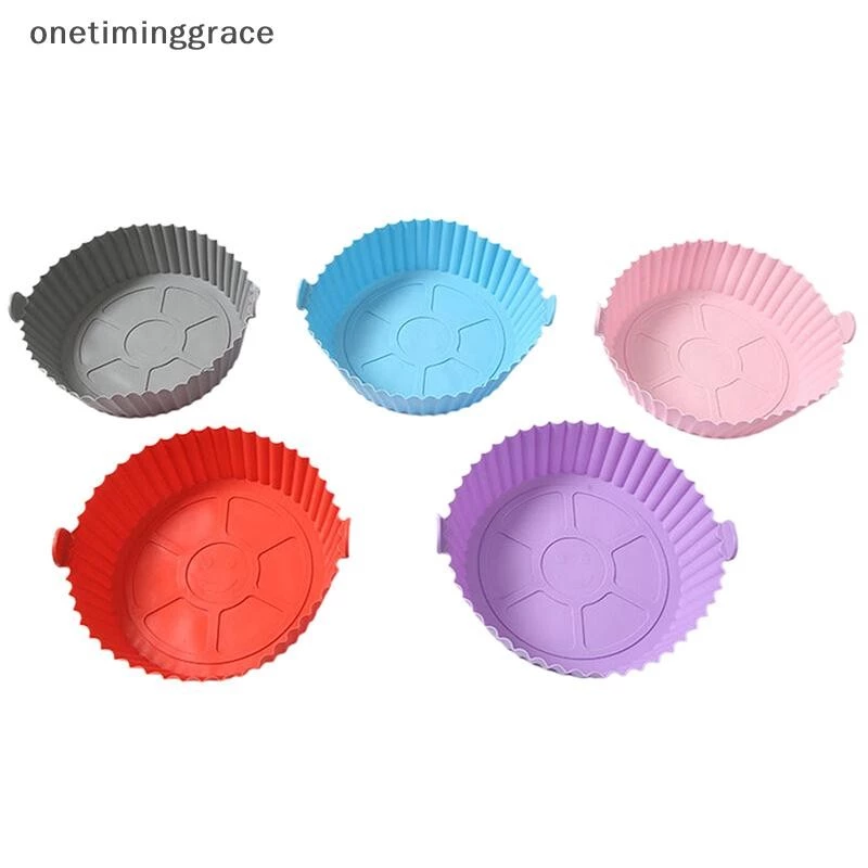 Onetiminggrace Air Fryer ถาดเตาอบถาดอบทอดตะกร้า Mat Air Fryer หม้อซิลิโคนเปลี่ยนกระทะย่าง Bakeware Pizza Pan OMA thumbnail 5