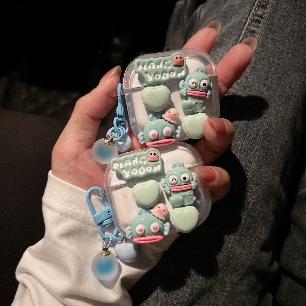 Siam【 ปลาเขียว 】เคสหูฟัง i12 i11 i13 เคสใสการ์ตูนนูน 1 2 3 เคสหูฟังบลูทูธ gen gen1 gen2 เคสหูฟังไร้ส