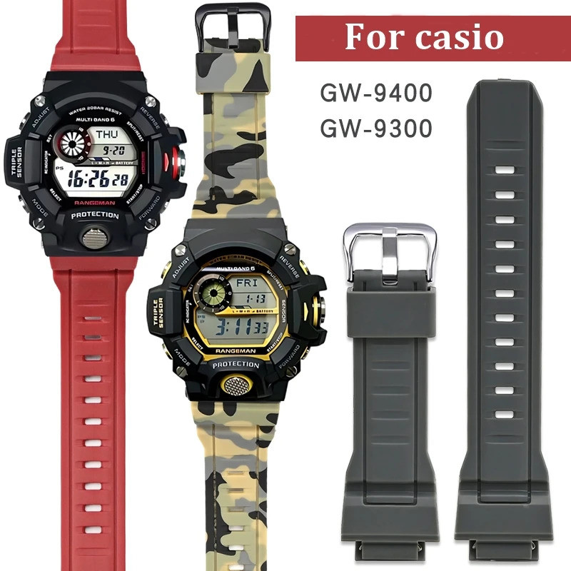 สําหรับนาฬิกา Casio gw-9400 gw-9300 g-9300 Wtachband สาย TPU กันน้ํากันฝุ่น Wirstband อุปกรณ์เสริม R