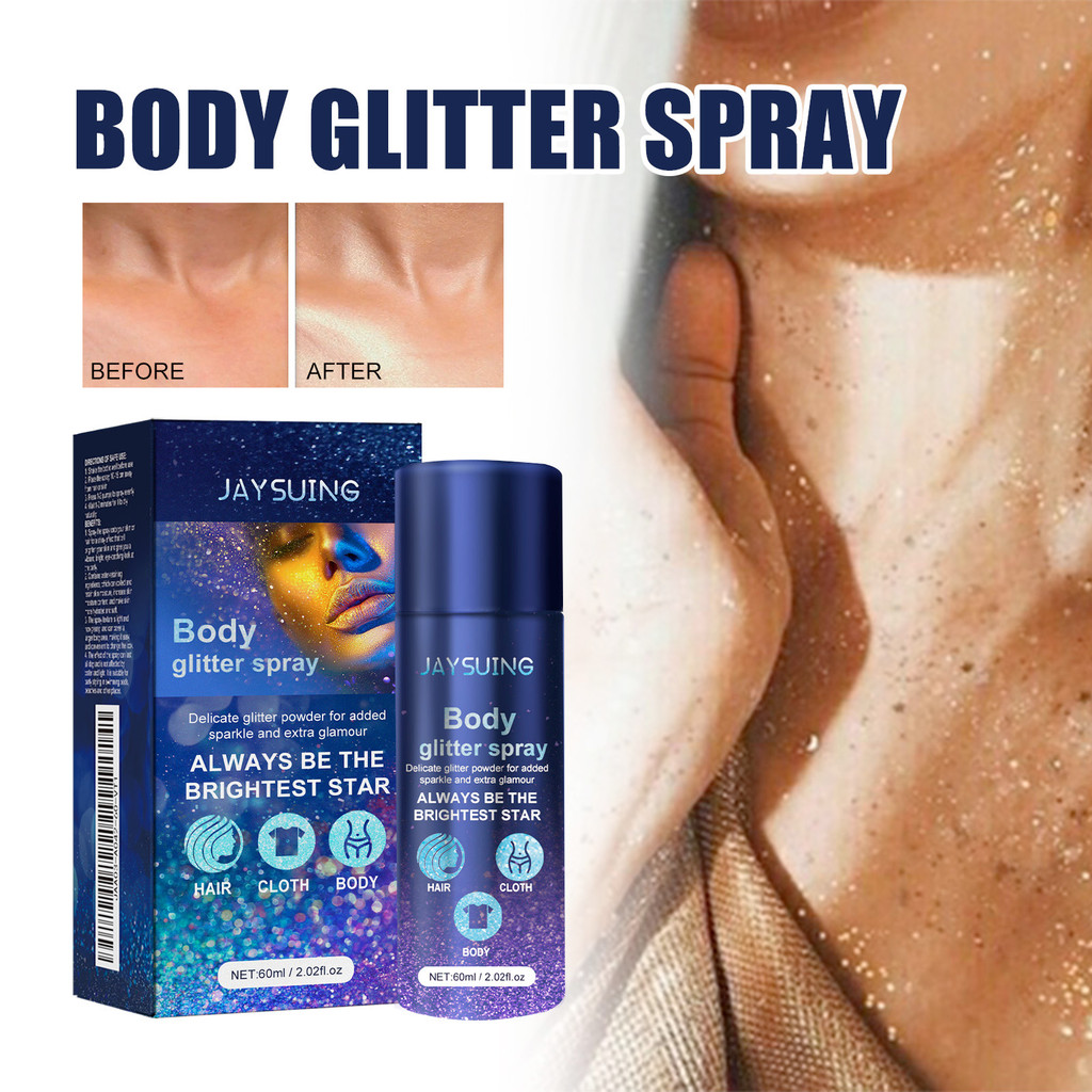 Jaysuing Glitter Spray Party Atmosphere Brightening Glitter Highlighter Spray