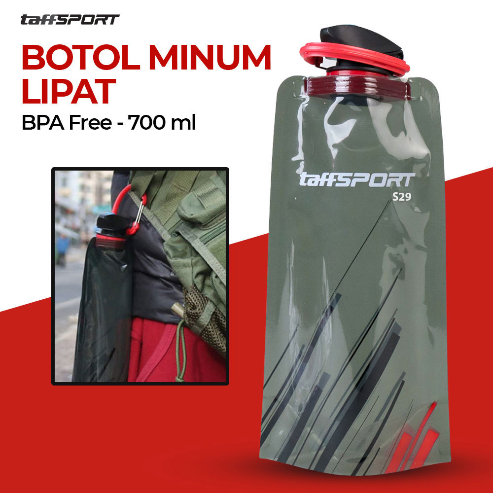TaffiSPORT ขวดน้ําดื่มเดินป่าแบบพับได้ 700ml - S29