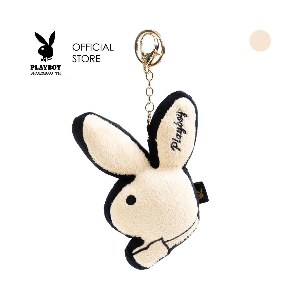 PLAYBOY รุ่น Bunny Charm พวงกุญแจตุ๊กตากระต่ายเพลย์บอย รหัส ST-252K150CC ดีไซน์ขนนุ่ม หูกระต่ายปักตัวอักษร