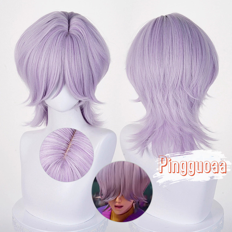 【Manmei】Kpop Demon Hunters Mystery Saja Cosplay Wig 38cm Heat-Resistant Synthetic Hair