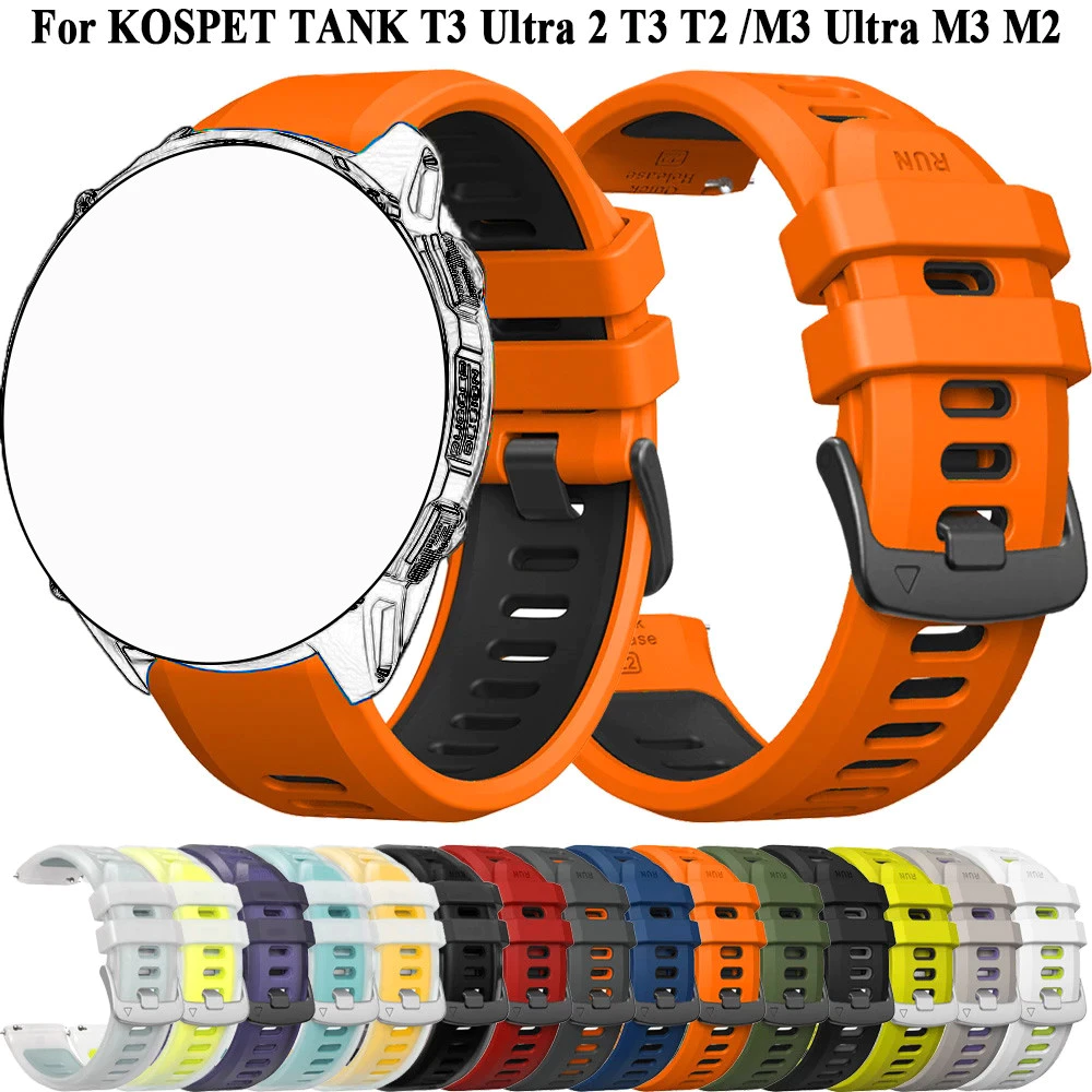 22 มม.ซิลิโคนสําหรับ KOSPET ถัง T3 Ultra 2 สําหรับ KOSPET ถัง T3 Ultra/TANK M3 ultra/TANK T2 T3/TANK M2 T3 สายรัดข้อมือ