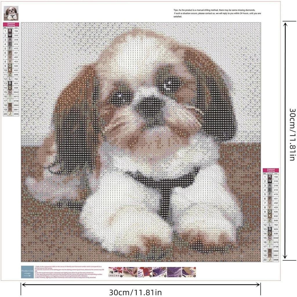 Zimal Shih Tzu สุนัข DIY Handmade เพชรภาพวาดสัตว์รอบ Cross Stitch โมเสคเพชรเย็บปักถักร้อยงานแต่งงานต