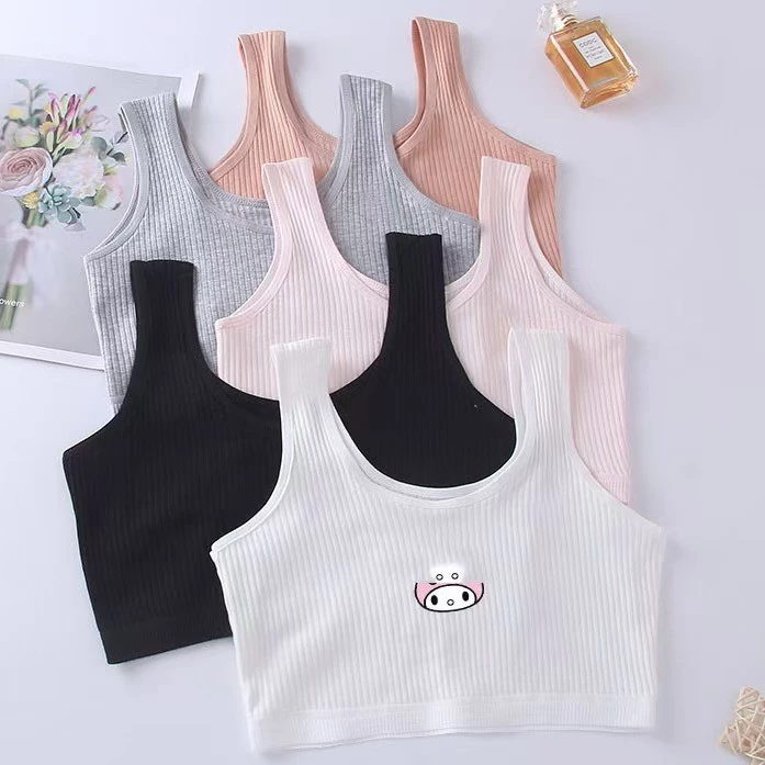 สาวพัฒนาการชุดชั้นในเด็กนักเรียนชั้นประถมศึกษาผ้าฝ้ายแท้เสื้อกั๊กที่สวยงามสองชั้นป้องกัน-