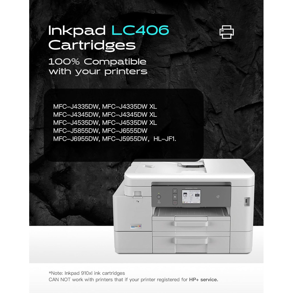 LC406 ตลับหมึกสําหรับ Brother LC406 LC 406 LC406XL ตลับหมึกใช้งานร่วมกับ MFC-J4335DW MFC-J5855DW MFC