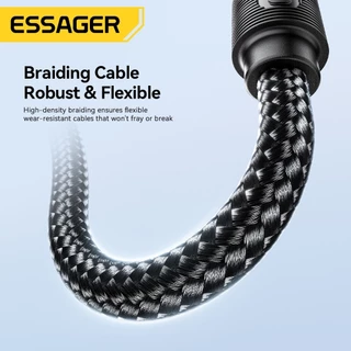 Essager 3.5 มม.ถึง 6.5 มม.แจ็ค Aux ชายกับชายสายสัญญาณเสียงผ้าถักหูฟังลําโพงสาย