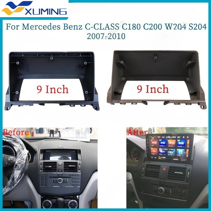 9 นิ้วกรอบรถ Fascia อะแดปเตอร์ Canbus กล่องสําหรับถอดรหัส Benz C Class C180 C200 W204 S204 Android ว