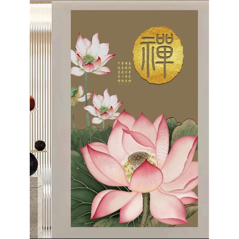 √ √ √ Zen Wall Decorative Lotus Zen Wall Sticker Self-Adhesive Painting Zen ตกแต่ง 2025.7.24