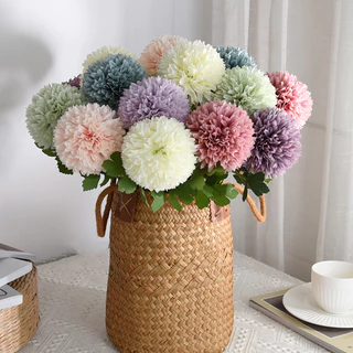 ดอกไม้ปลอมดอกแดนดิไลอัน 29CM สําหรับตกแต่งภายใน งานแต่งงาน ปาร์ตี้ การตกแต่งเทศกาล 6 สีให้เลือก