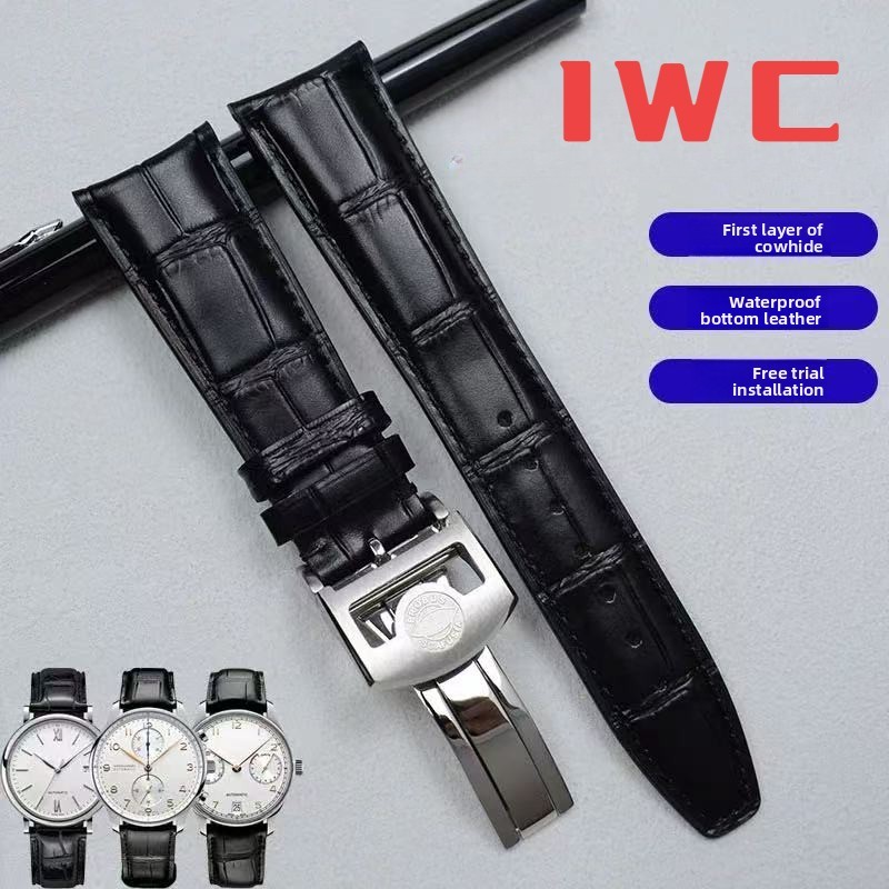 สายหนังแท้ IWC สําหรับ Portugieser Chronograph, Portofino & Pilot Mark XVIII – สายนาฬิกาทดแทนพร้อม Quick Release