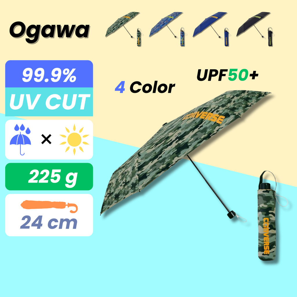 Ogawa Kids Folding Umbrella Converse Children's Sunshade UV Protection Rate Over 99.9 Percent Heat S