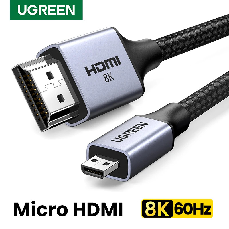 UGREEN Micro HDMI-ใช้งานร่วมกับ HD 8K/60Hz 4K/160Hz สําหรับ GoPro Hero Raspberry Pi 4 Sony A6000 Nik