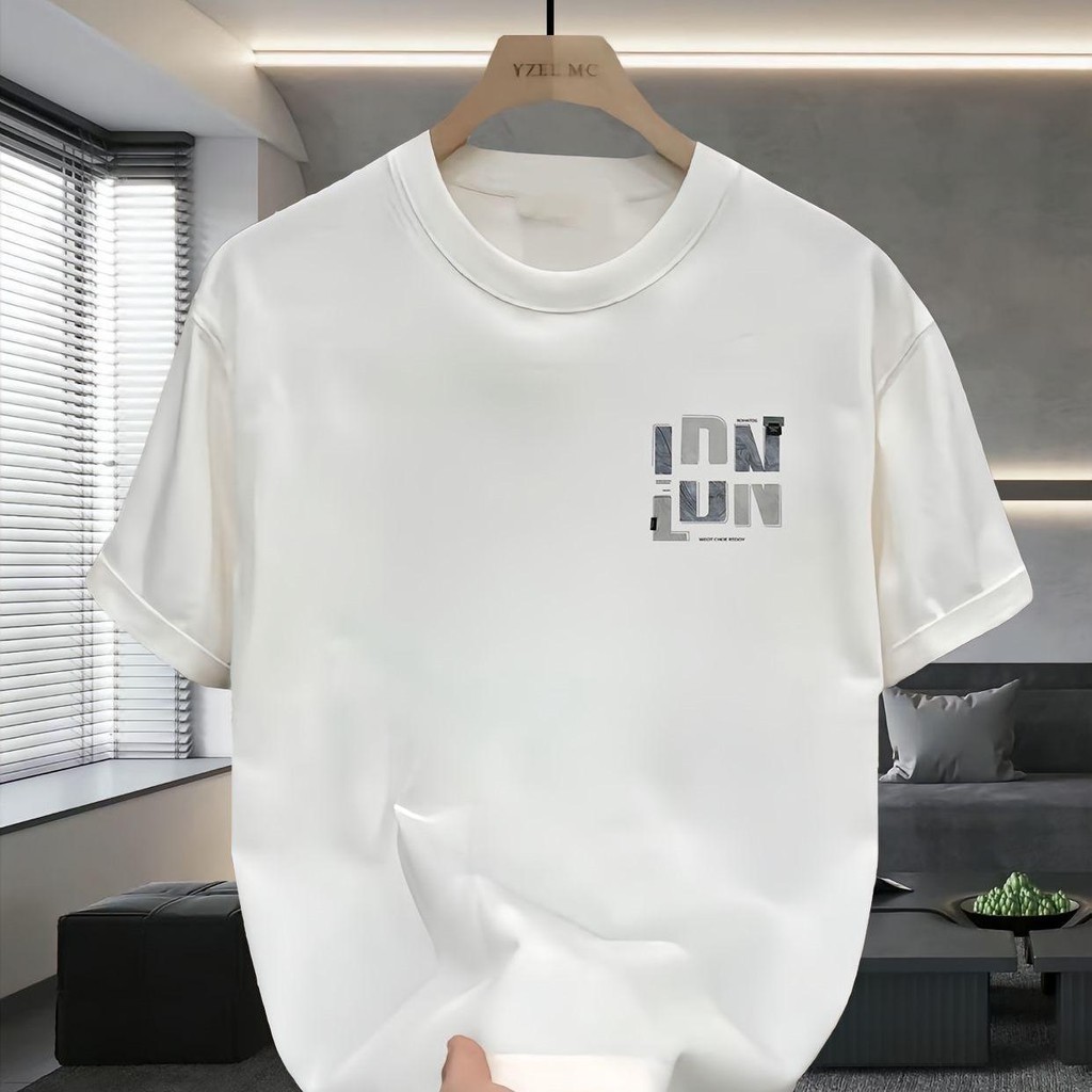 เสื้อเชิ้ตโอเวอร์ไซส์สีดำ พิมพ์ลายหน้าหลัง ทำจากผ้าฝ้าย100% คอกลม ใส่สบาย - รูปที่ 2