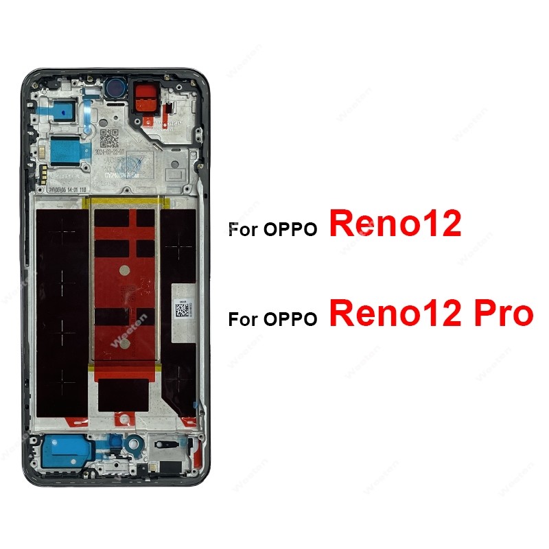 กรอบกลางสําหรับ OPPO Reno12 Reno 12 Pro 5G LCD ด้านหน้ากรอบกลางผู้ถือฝาครอบอะไหล่ซ่อม