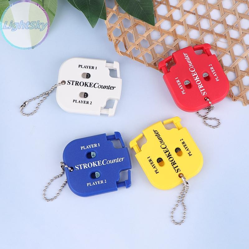 LightSky 1 PC Golf Score Shot Stroke Counter สองหลักคะแนน Keeper พวงกุญแจสําหรับเกมกอล์ฟ Scorekeeper ของขวัญสําหรับนักกอล์ฟ TH