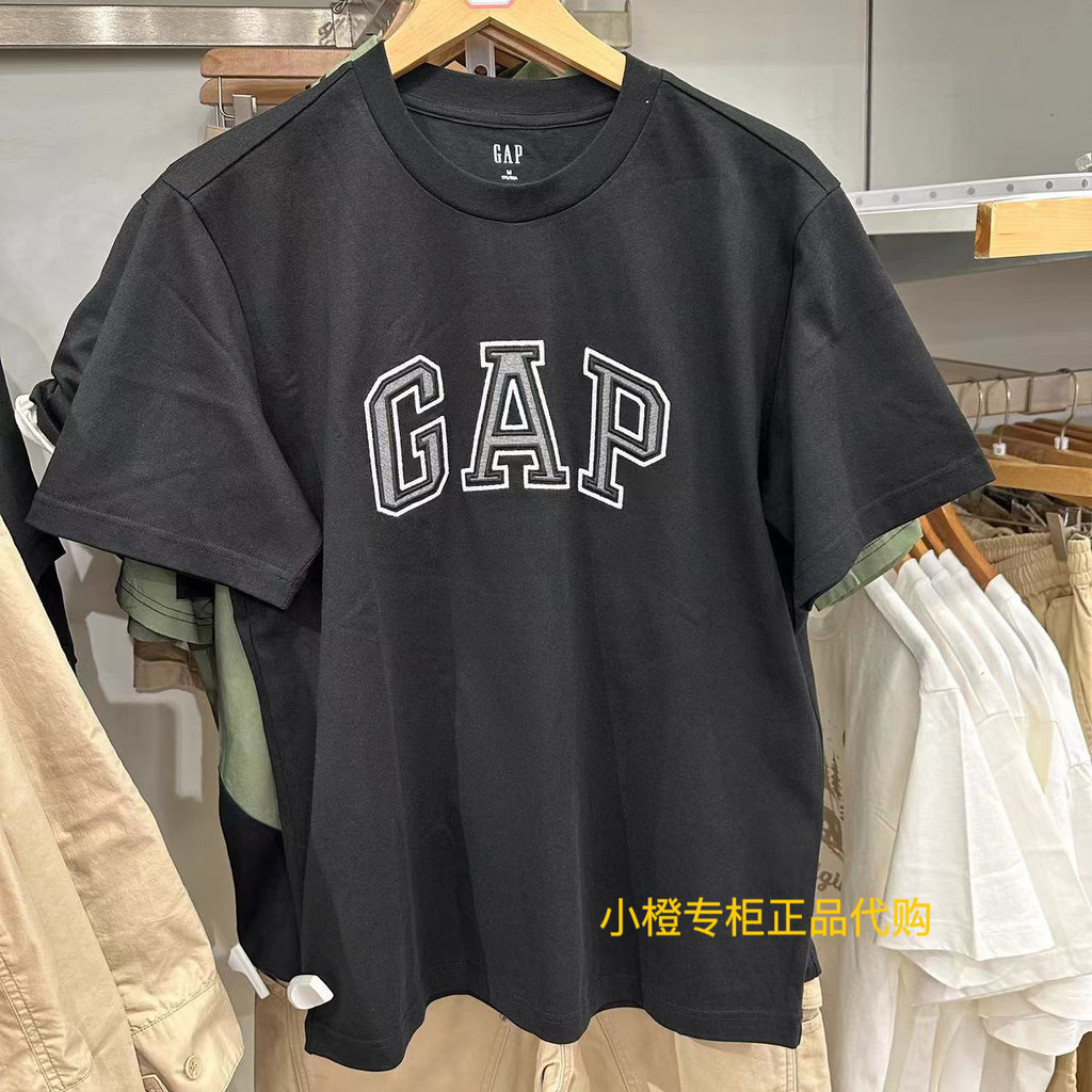 Gap Mens Womens Clothing Summer New Style Pure Cotton Casual Round Neck Short Sleeve T-Shirt Mens All-Match Top