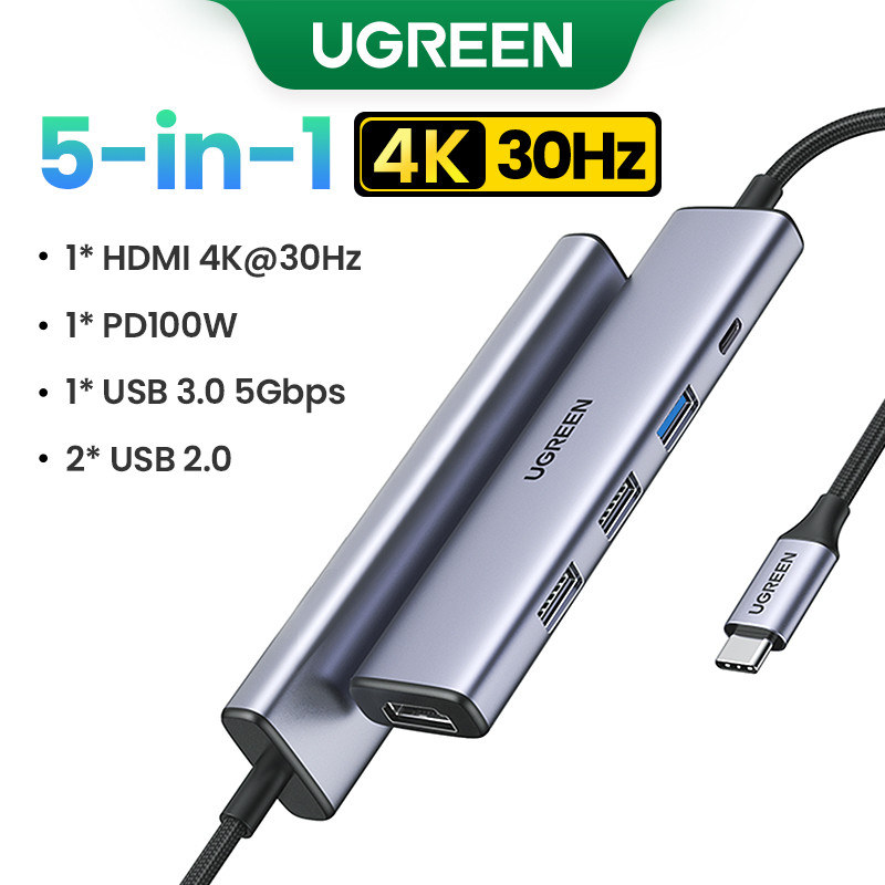 UGREEN HUB อะแดปเตอร์ USB C ถึง 3.0 HUB HDMI VGA Thunderbolt 3