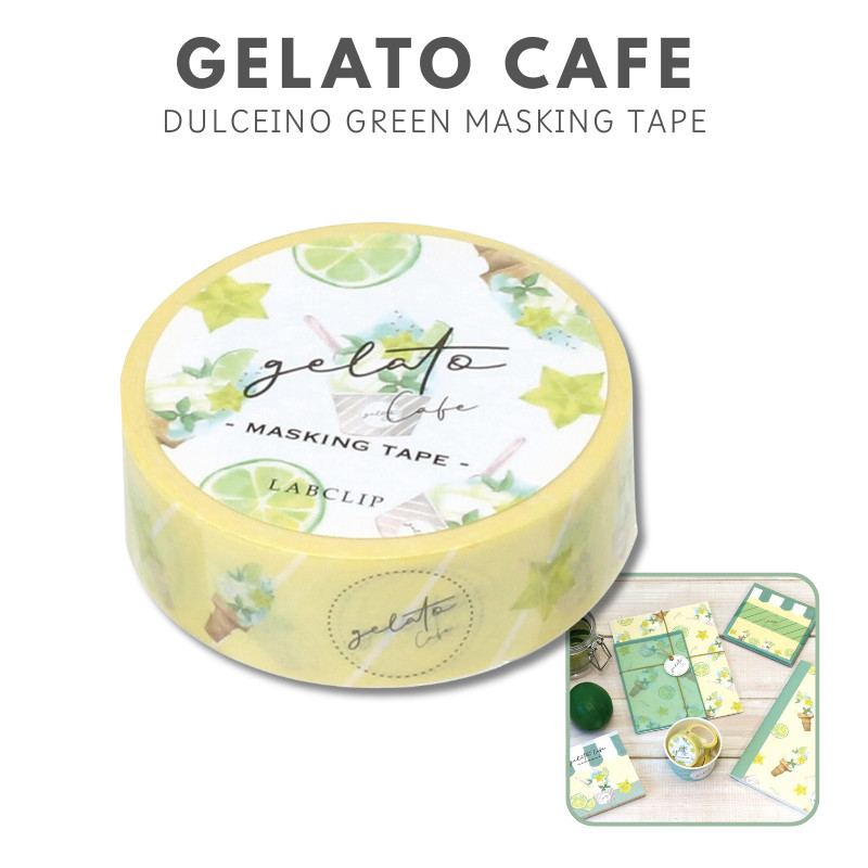Laboclip Masking Tape Dulceino Gelato Cafe Green B22-GCMT01-GR, Japan Diary/ Journal Stationery