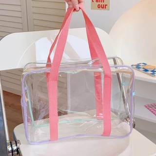 ความจุขนาดใหญ่ กระเป๋าใส กระเป๋า กระเป๋าสะพาย กระเป๋าชายหาด PVC กันน้ำ INS Hiday