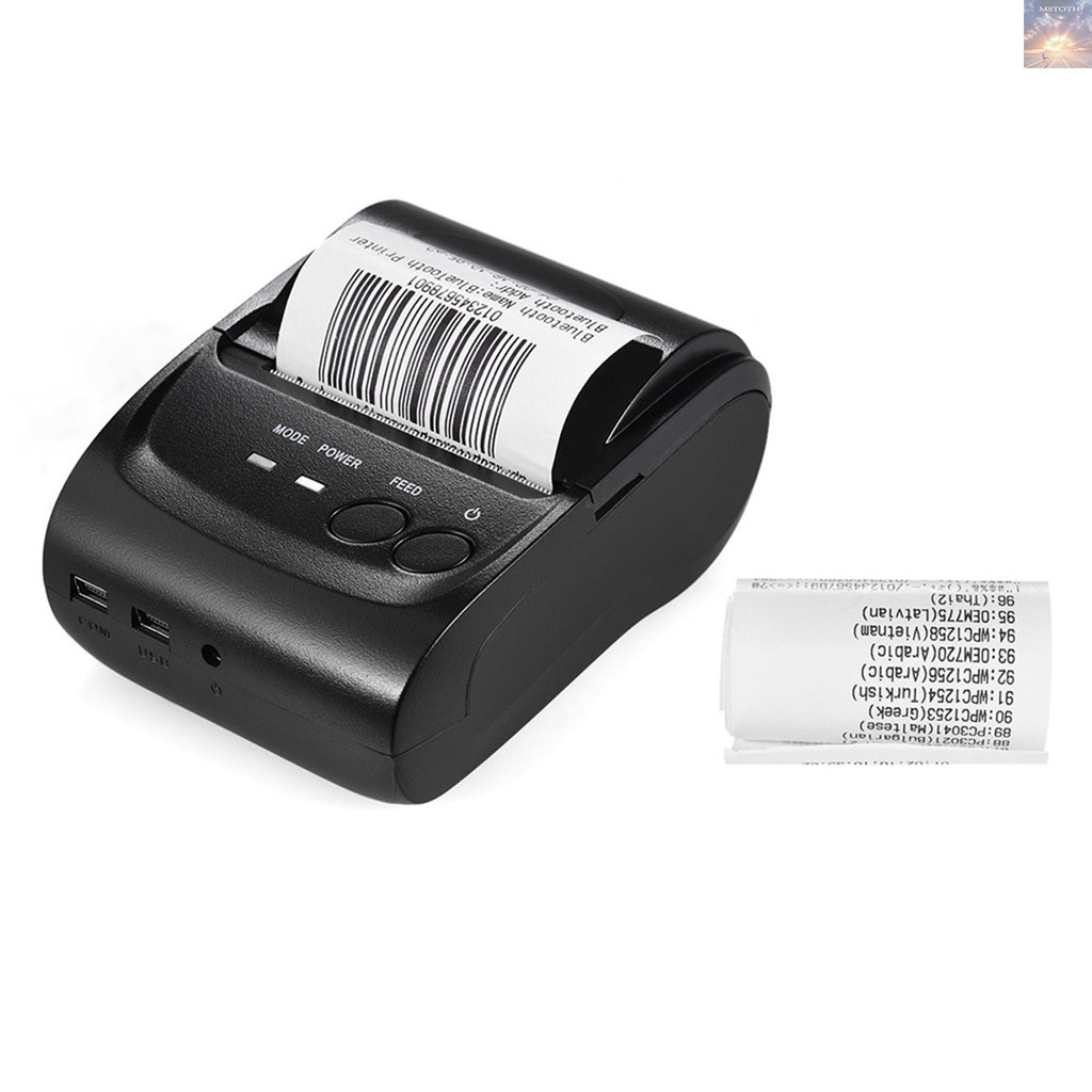 [โปรโมชั่น] POS-5802DD เครื่องพิมพ์ความร้อน USB ไร้สายแบบพกพาขนาดเล็กใบเสร็จรับเงินตั๋ว POS การพิมพ์