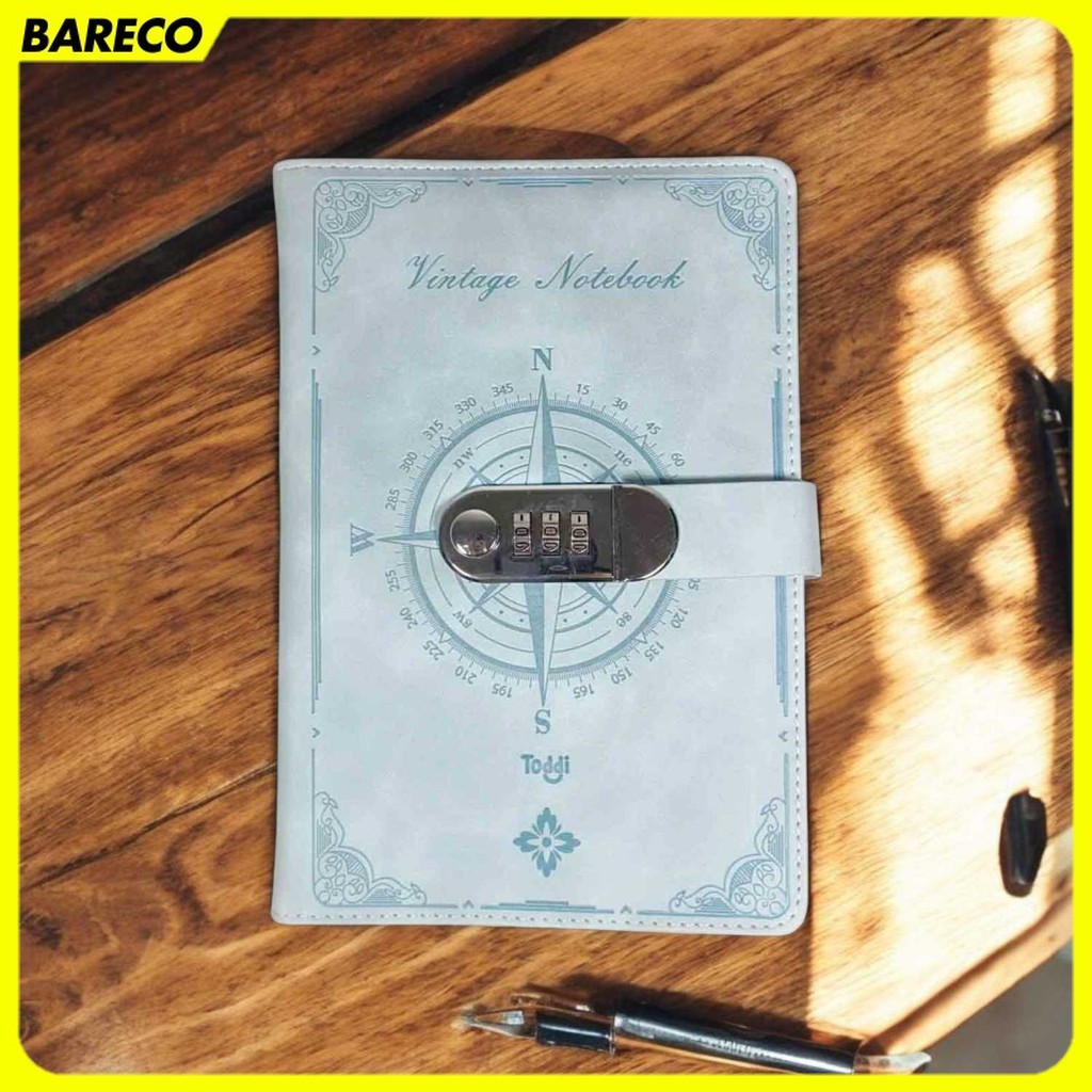 Toddi Leather Diary Journal Book 200 Grid A5 มีตัวล็อค - TD22