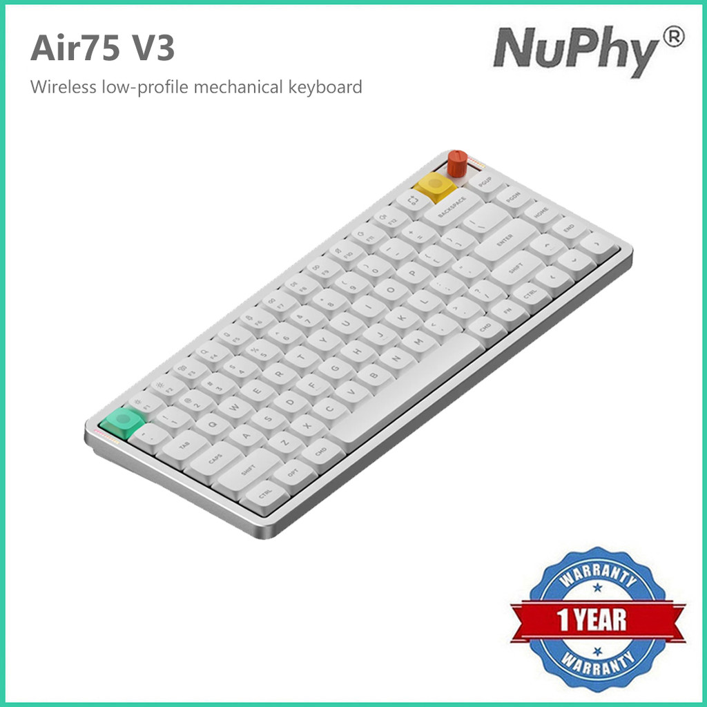 NuPhy Air75 V3 คีย์บอร์ดไร้สายแบบโปรไฟล์ต่ํา เหมาะสําหรับอุปกรณ์ Apple