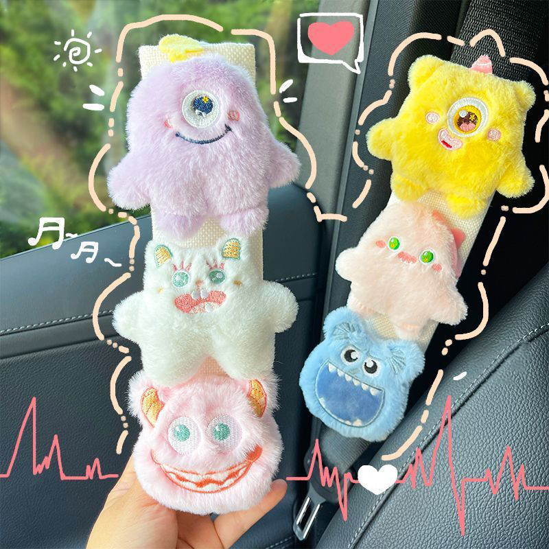 NEW!! ปลอกหุ้มสายเข็มขัดนิรภัยลายการ์ตูน นุ่มปลอดภัยสำหรับเด็กและผู้ใหญ่ ของตกแต่งรถน่ารัก