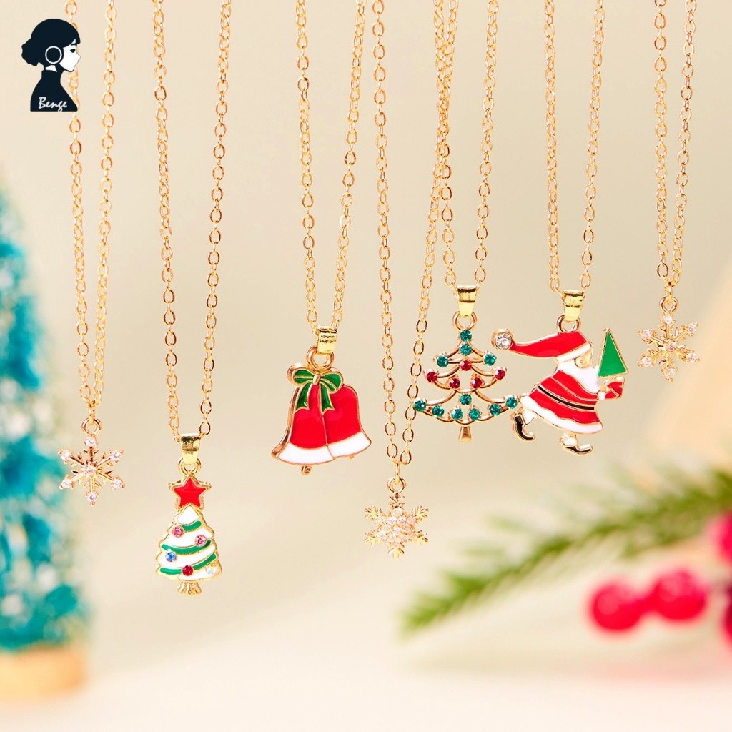 เบงเกอคริสต์มาส สร้อยคอยอดนิยม กะรัดหิมะซานต้า สำหรับงาน.party และคอนเสิร์ต