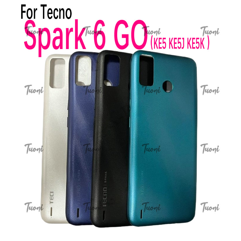 ฝาหลังแบตเตอรี่สําหรับ Tecno Spark 6 GO KE5 KE5J KE5K ด้านหลังด้านหลังประตูกรณี