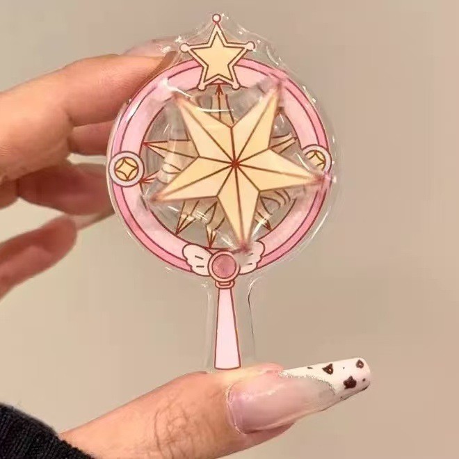 Anime Magic Wand ที่วางโทรศัพท์ขาตั้งรองรับสําหรับ Magsafe หมุนโทรศัพท์แม่เหล็ก Griptok วงเล็บพับสาวของขวัญ Universal ไร้สายชาร์จกรณีผู้ถือ