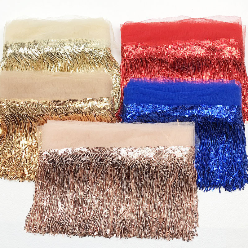 ผ้าตกแต่ง.Multicolor Sparkly เลื่อมพู่ลูกไม้ ผ้าทอง สำหรับชุดเต้นรำลาติน และเฟรงส์ริบบิ้น พร้อมเพิ่มความสวยงามในการแสดงบนเวที