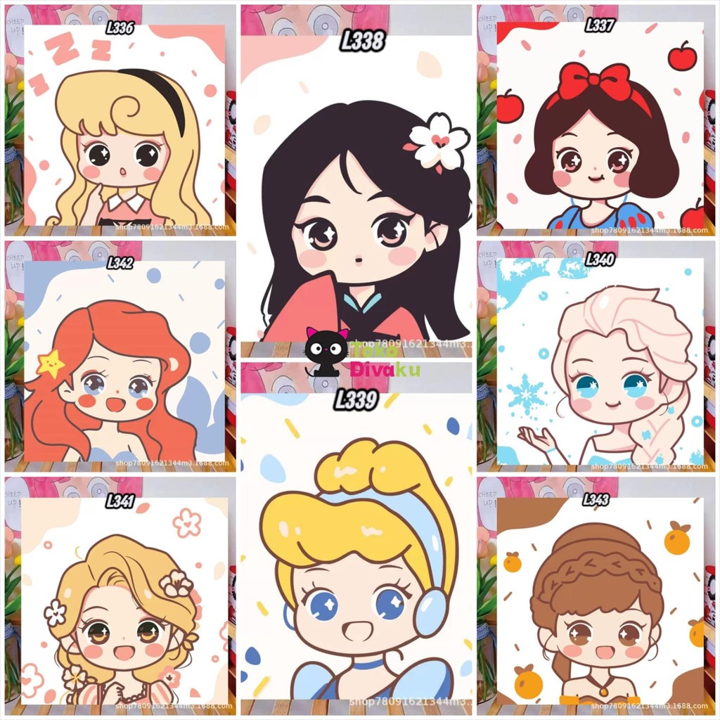 SISTERCLOZETTE - TAC146 PAINT BY NUMBER CANVAS 20X20CM PREMIUM PAINTING CANVAS ชุด DIY ชุดระบายสีโดย