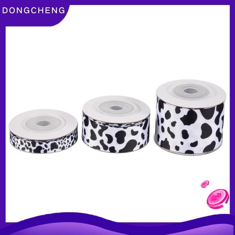 dongchengmy2.th3 ชิ้นสีขาวสีดําวัวพิมพ์สายขอบริบบิ้นหัตถกรรมริบบิ้นห่อของขวัญริบบิ้นพิมพ์สัตว์ริบบิ้