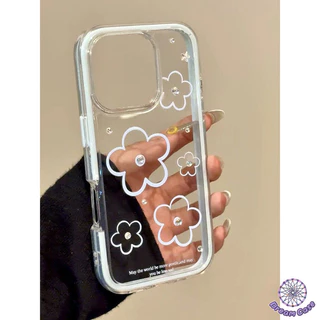 เคสไอโฟน11 แฟชั่นดอกไม้น่ารักโปร่งใสนุ่ม สำหรับ IPhone 15 17 16 13 14 11 12 Pro Max 13 15 14 12 16 Pro 16 14 15 Plus Air