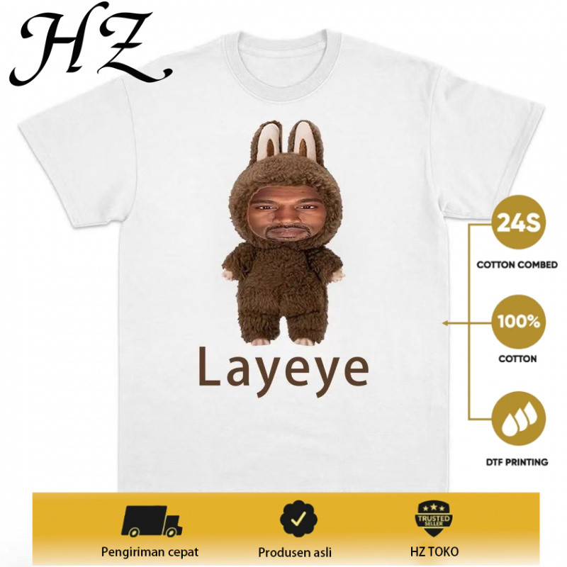 KATUN เสื้อยืดเสื้อยืดแขนสั้นหลวมพิมพ์อเนกประสงค์ Kanye Niche Spoof Layeye สําหรับชาย Creative Tops 