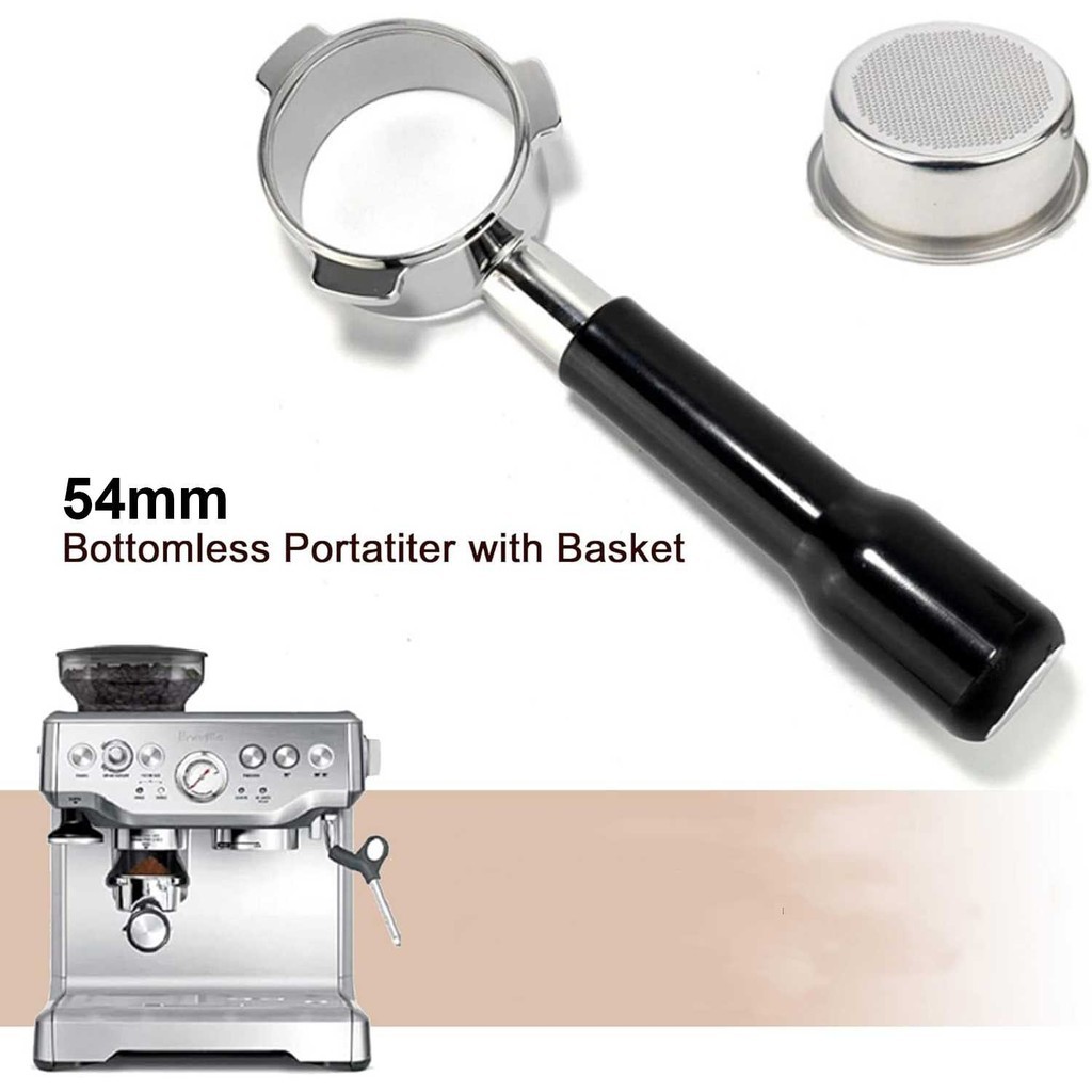 JKMLLCM Bottomless Naked Portafilter Stainless Breville 54mm - FR4