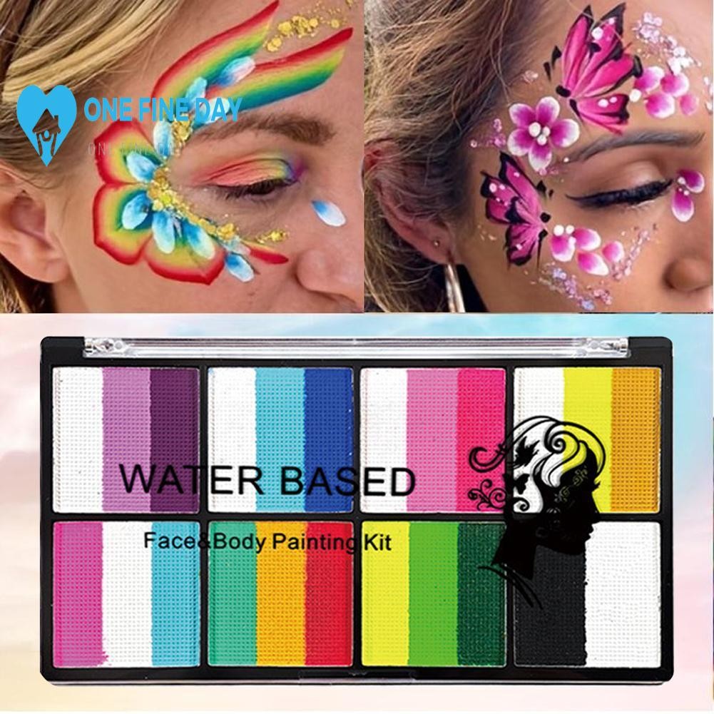 ทาสีแต่งหน้า Pigment Palette เด็กภาพวาดสี Face Pigment ชุดสีแต่งหน้า D7z8