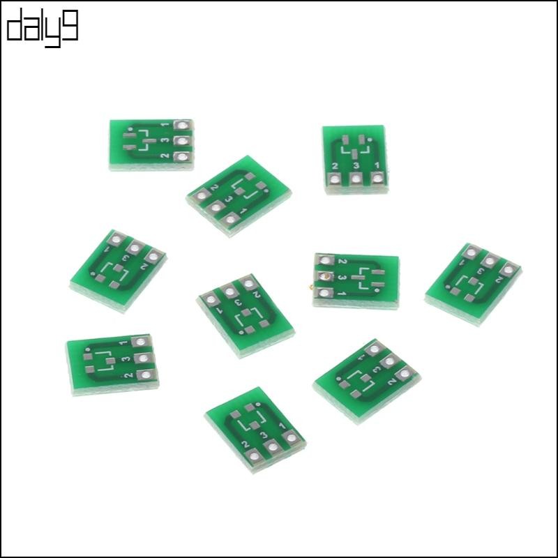 Dal 10 ชิ้น Double-Side SMD SOT23-3 ถึง DIP SIP3 อะแดปเตอร์ PCB บอร์ด DIY Converter