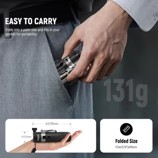 NEEWER P15 ขาตั้งกล้องเซลฟี่ – รีโมทบลูทูธแบบถอดได้ 360° ที่วางโทรศัพท์และรองเท้าเย็นสําหรับ วิดีโอบล็อก/สตรีมมิ่งสด