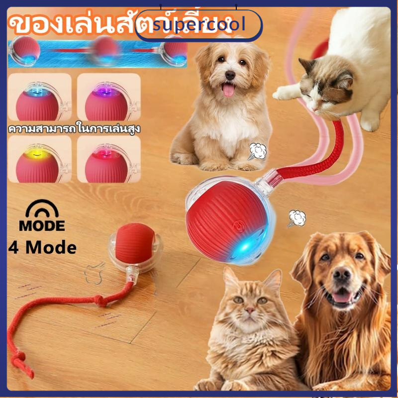 ของเล่นแมวอัจฉริยะ ลูกบอลกลิ้งอัตโนมัติ ออกแบบหางปลอม ของเล่นสัตว์เลี้ยงแบบโต้ตอบไฟฟ้าแบบชาร์จไฟได้