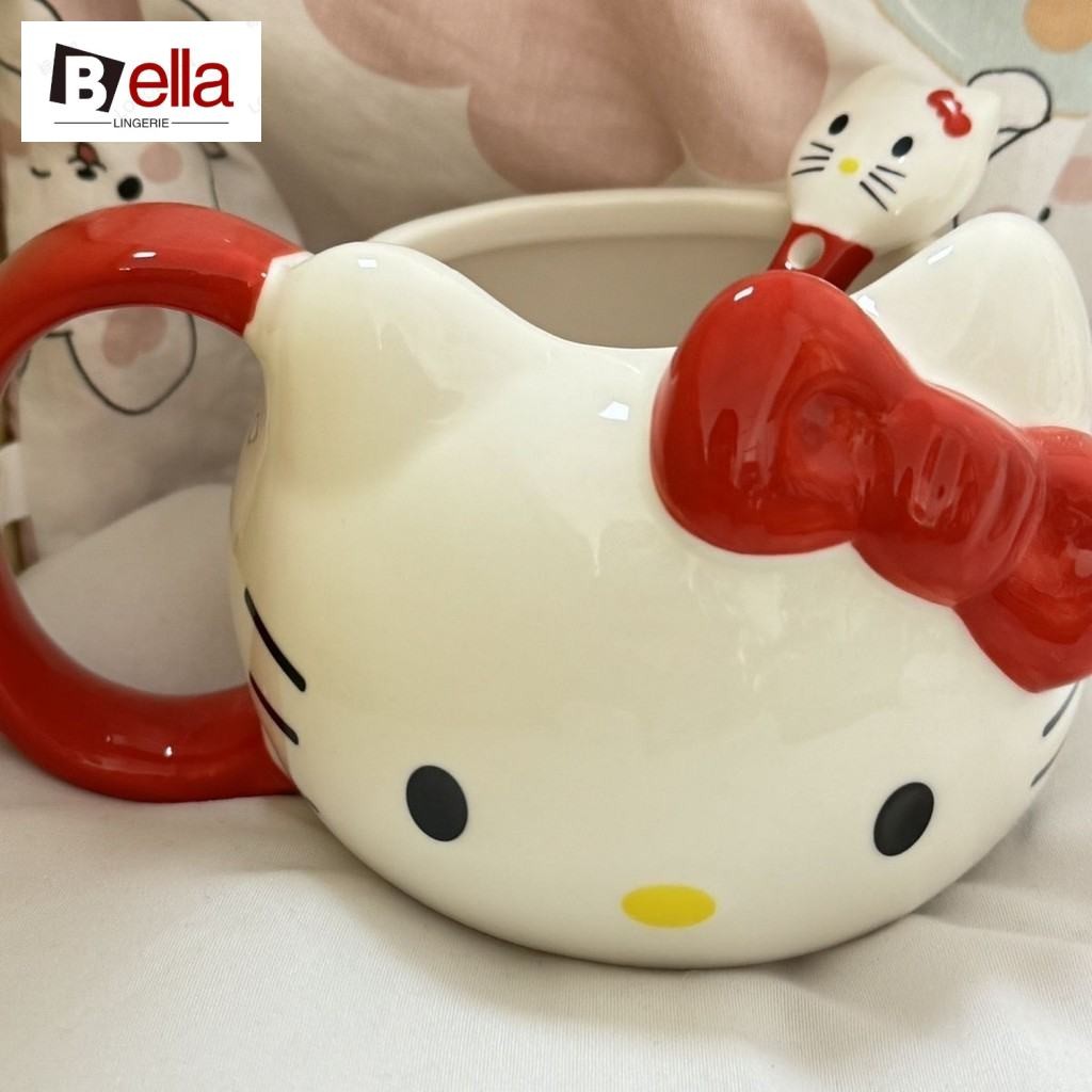 Ready Stock น่ารัก hellokitty hellokitty Cup Ceramic Water Cup Cartoon Mug Household High Temperatur