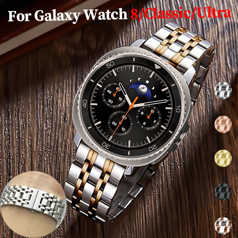 สายโลหะสําหรับ Samsung Galaxy Watch 8/8Classic band 40 44 มม.อุปกรณ์เสริมสร้อยข้อมือสแตนเลสสําหรับ Galaxy Watch Ultra 47 มม.