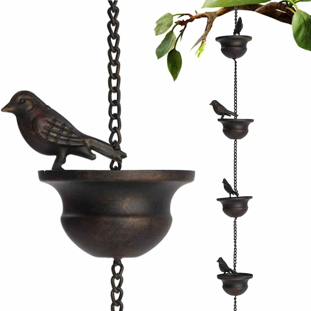 2.4/2.3.4m Bird Wind Chime สวนกลางแจ้ง Courtyard Retro จี้หัตถกรรม Rain Chain