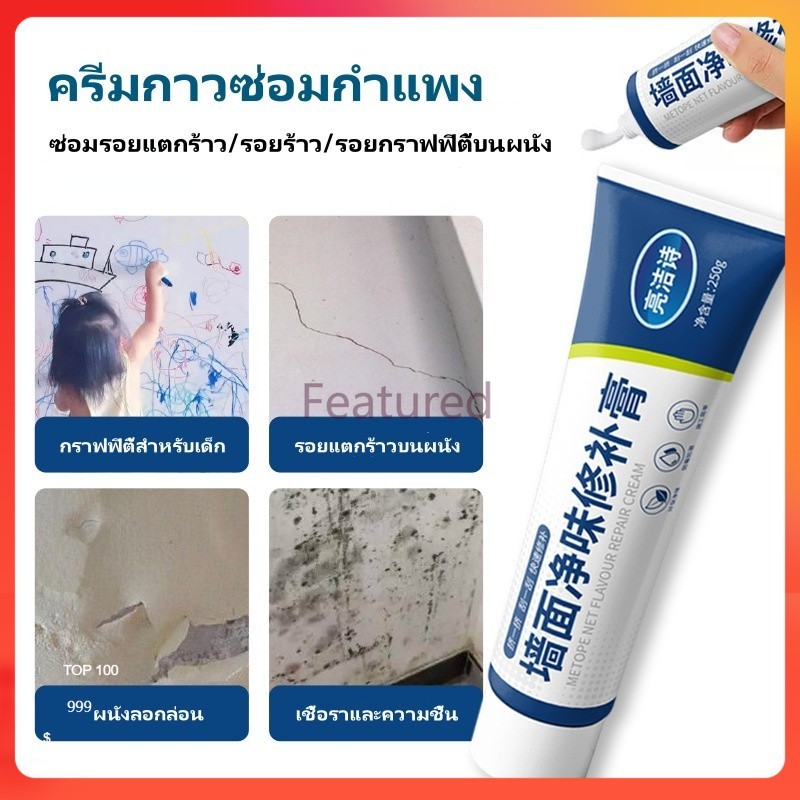 Featured กาวฉาบผนัง ครีมกาวซ่อมกำแพง ครีมอุดรอยรั่ว กาวซ่อมผนัง ซ่อมรอยรั่ว อุดรอยแตก 250g