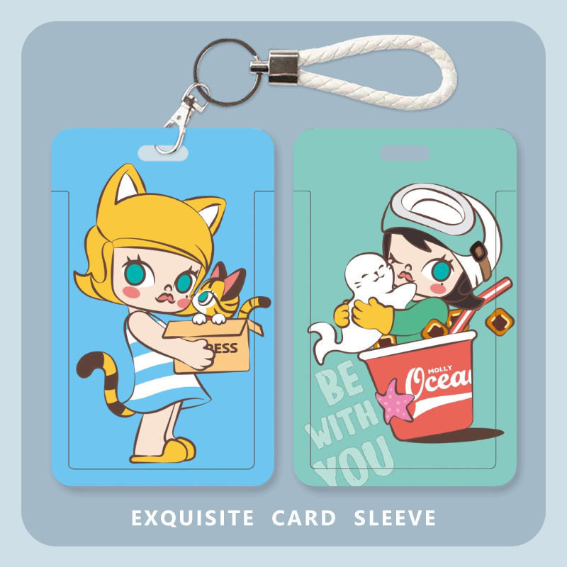 Cute Simple Bubble Mart MOLLY DIMOO ซองใส่บัตรสินค้า การ์ดวิทยาเขต บัตรอาหารนักเรียน บัตรตาข่ายรถบัส
