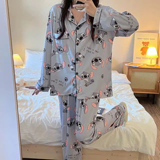 SLEEPWEAR FACTORY ชุดนอนลายการ์ตูน ชุดนอนของผู้หญิง ชุดนอนแขนยาวผ้านิ่ม 🌼 มีหลายไซต์ อก 38-42 นิ้ว ใส่สบายมาก W125